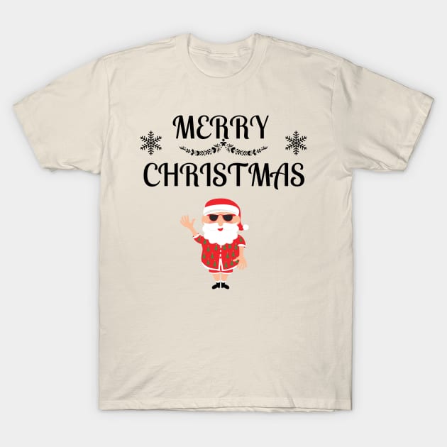 Australian Christmas Cool Santa T-Shirt by NickDsigns